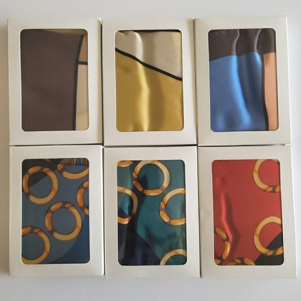 Women Satin Silky Square Neck Scarf - Picture 10 of 10
